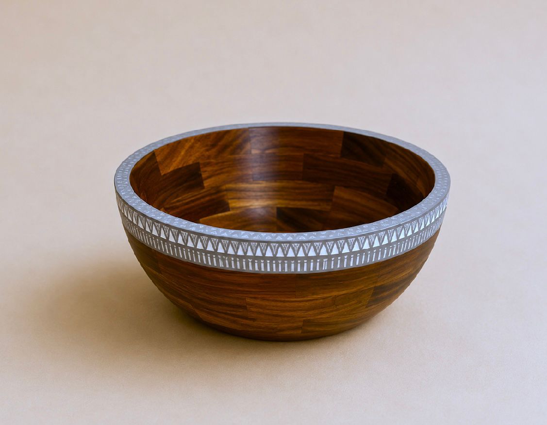 Ensaladera de Madera Pintada a Mano