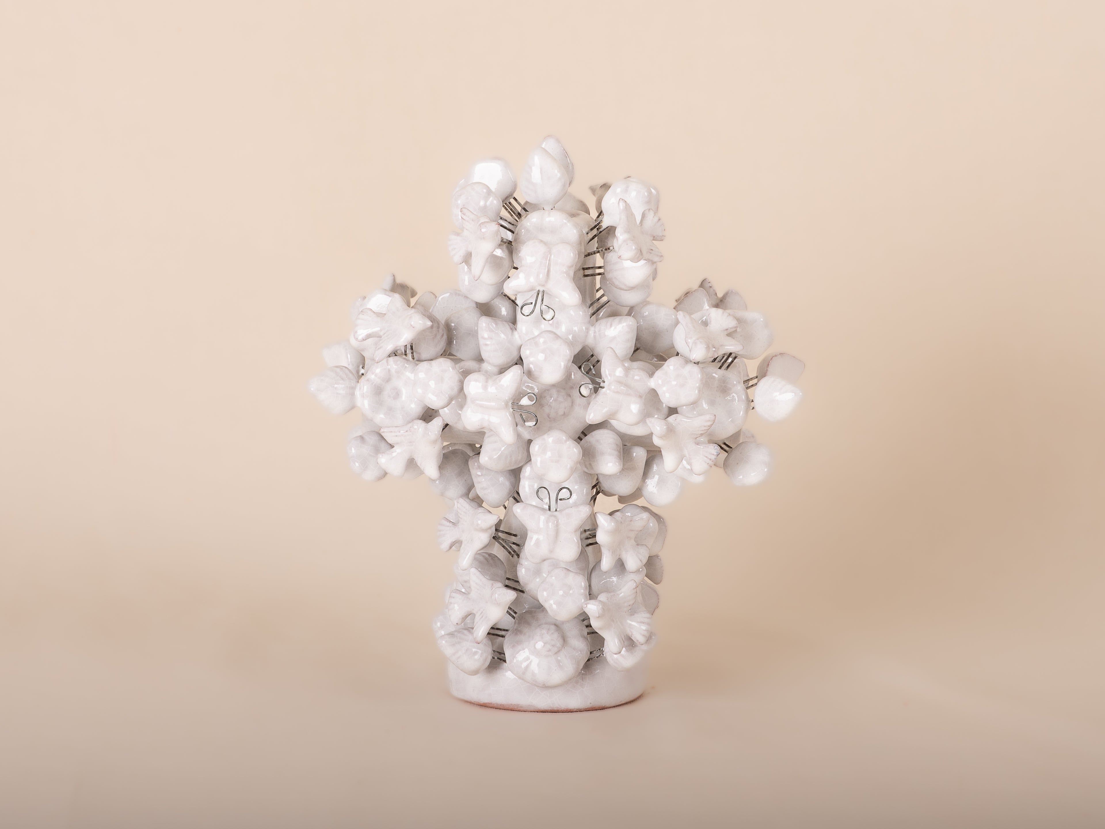 Cruz Barro Vidriado Doble Cara 20 cm