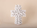 Cruz Barro Vidriado Doble Cara Blanca 50 cm