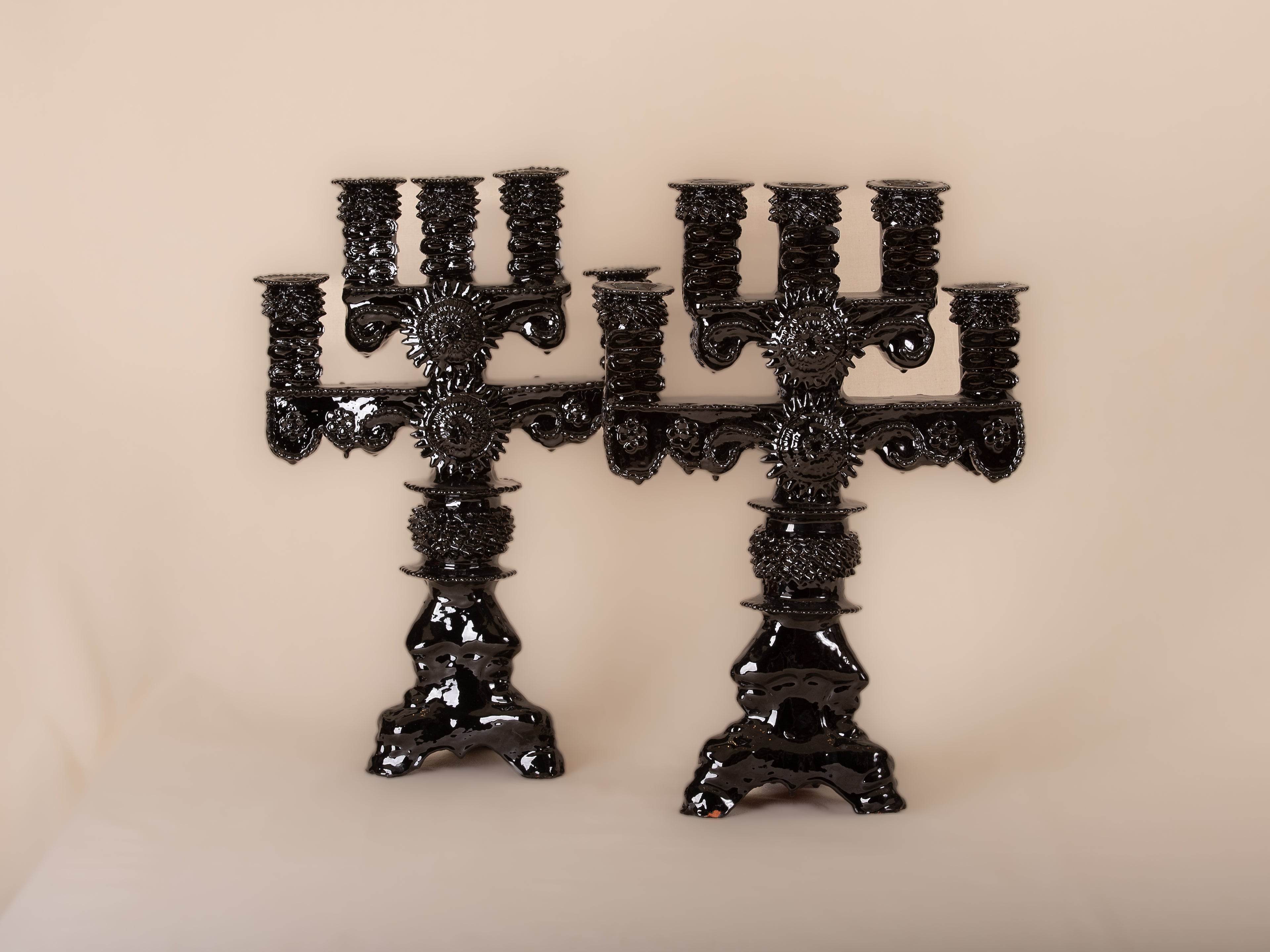 CANDELABRO BARRO VIDRIADO GRANDE