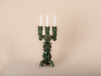 GLAZED CLAY CANDELABRUM MEDIUM VARIOUS COLORS
