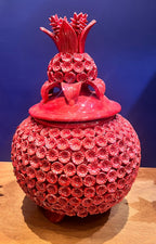 PIÑA BARRO BOLA 50CM VIDRIADO VARIOS COLORES